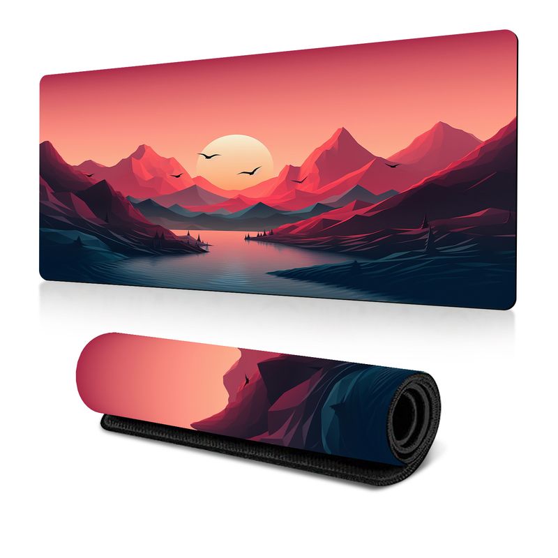 Tappetino per mouse con motivo floreale e albero, con trasferimento termico, per pittura di paesaggi popolari_voghion.com