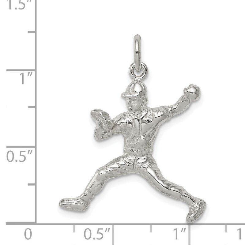 Sterling Silver Baseball Pitcher Charm_voghion.com