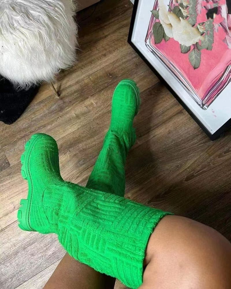 Women’s Shoes Thick Bottom Thick Heel Warm Boots Large Size Cotton Boots_voghion.com