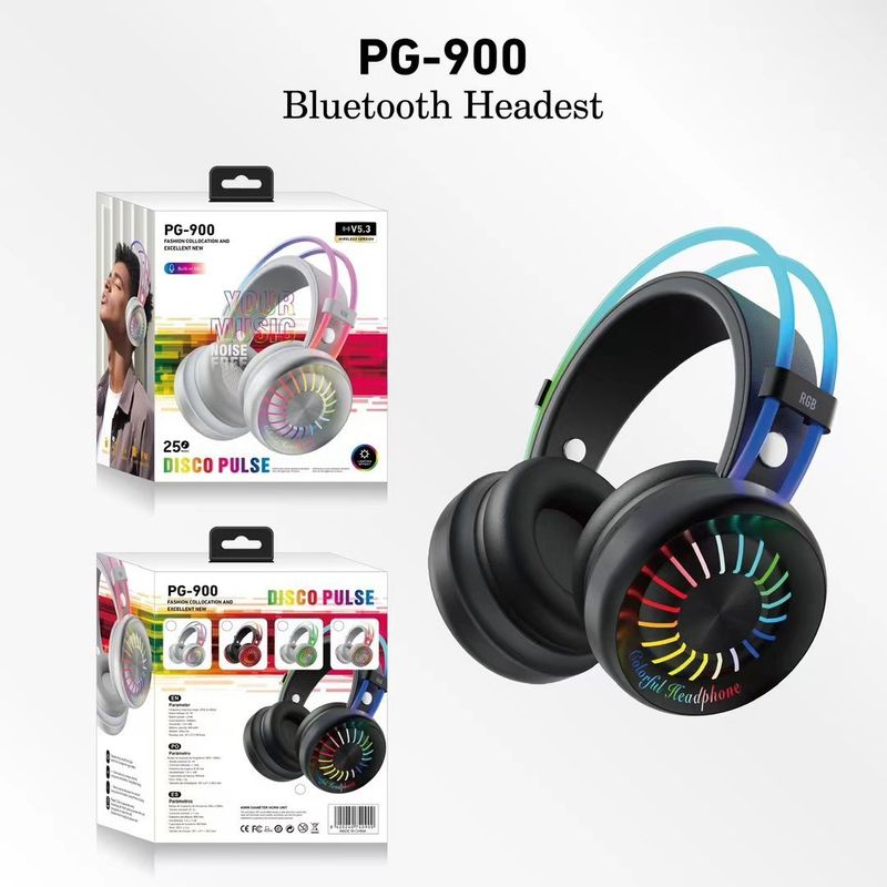 PG900 new RGB luminous colorful head mounted Bluetooth card insertable wireless headset_voghion.com