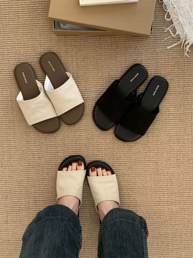 Leinenpantoffeln für den Sommer im Freien, neuer Stil für koreanische Sandalen für Damen, lässige flache Strandschuhe für den Feenurlaub_voghion.com