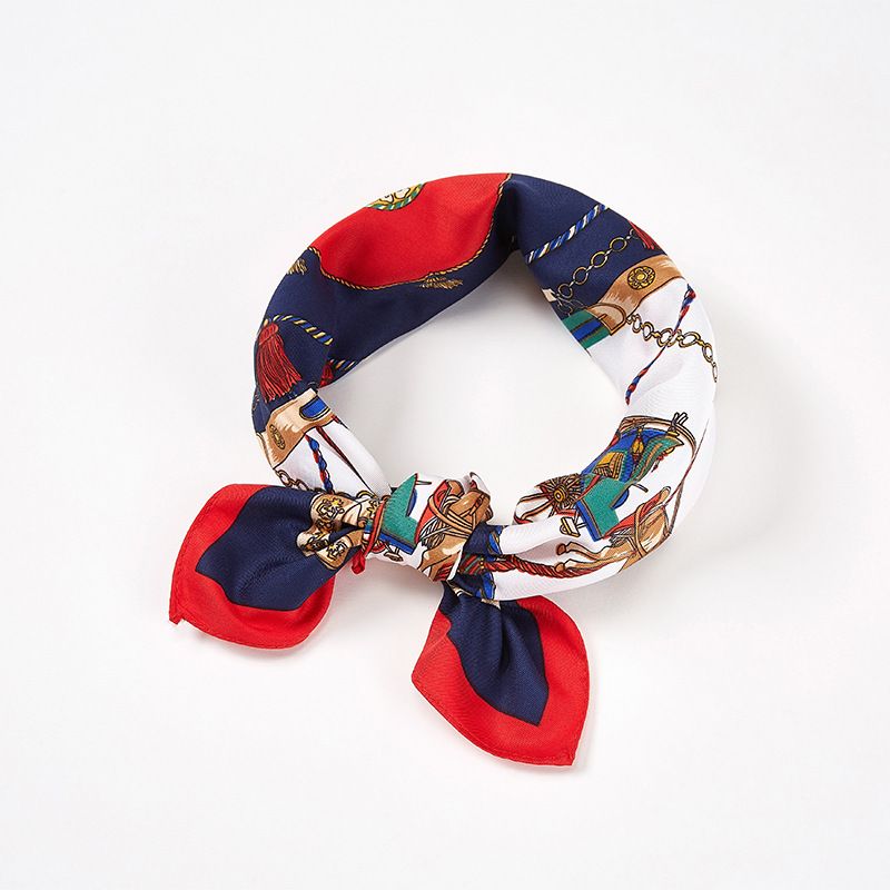 Simulazione di seta stampa digitale nastro quadrato sciarpa lunga intrecciata piccolo lotto_voghion.com