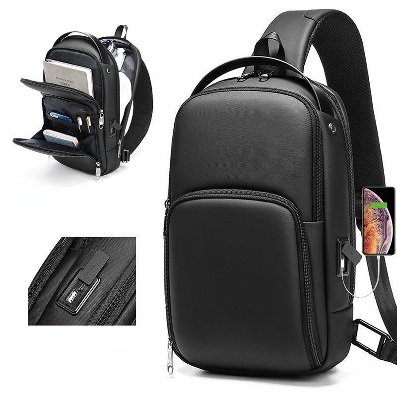 Τσάντα στήθους, ανδρική πολυλειτουργική επιχείρηση, αθλητικά, ταξίδια, χιαστί τσάντα με έναν ώμο_voghion.com