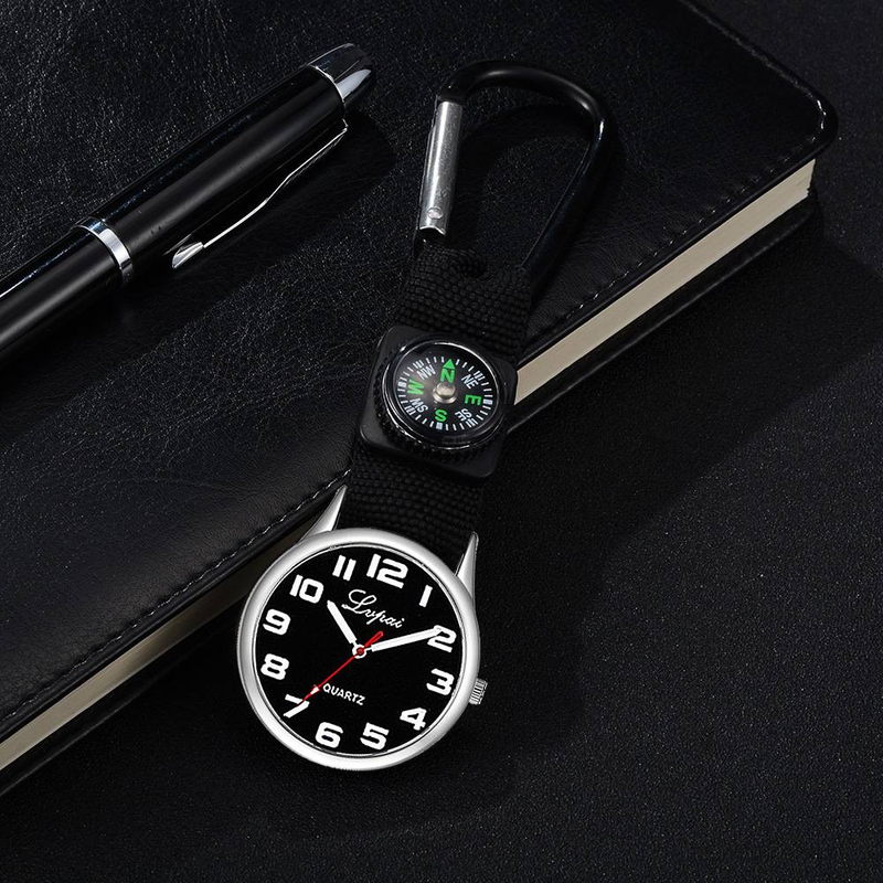Orologio con moschettone da tasca per infermiera, orologio sportivo medico, escursionismo, orologio vintage e bussola per alpinista_voghion.com