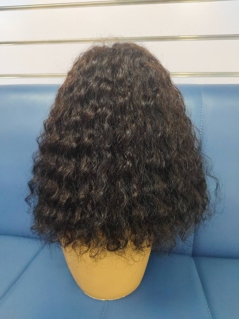 Peluca corta rizada Bob 13x4 con ondas profundas, peluca de cabello humano con frente de encaje transparente, pelucas con cierre de encaje Remy en T para mujeres_voghion.com