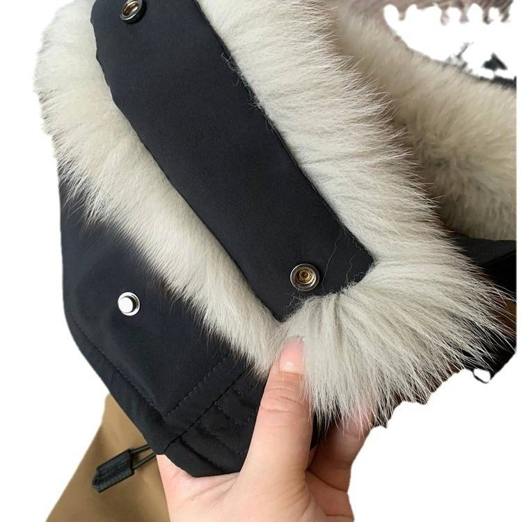 Men's Clothing Store 2K+ 90 goose Silk cotton fox fur collar winter men's thick warm solid color casual hooded Silk cotton jacket_voghion.com