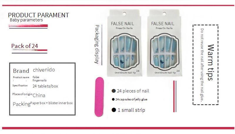 Nagelstreifen, Nagelspitzen, lang, INS-Stil, tragbare Nagelspitzen, blinkende heiße Mädchen-Nagelspitzen, Nägel, Nagelkunst-Patches_voghion.com