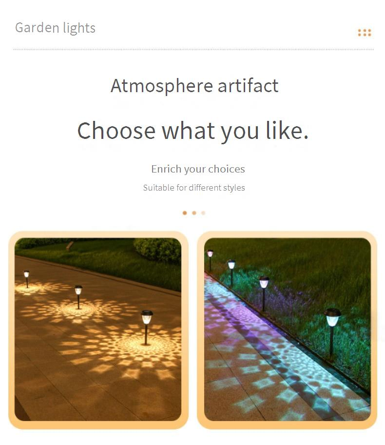 Solar-Gartenleuchten für den Außenbereich – 10 W LED-Dekorationsleuchten mit warmen und mehrfarbigen Optionen, ABS IP65 wasserdicht für Rasen und Wege_voghion.com