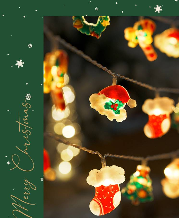 Luces navideñas LED Cadena de luces para árbol con luces decorativas Iluminación ambiental Luces navideñas Luces colgantes_voghion.com