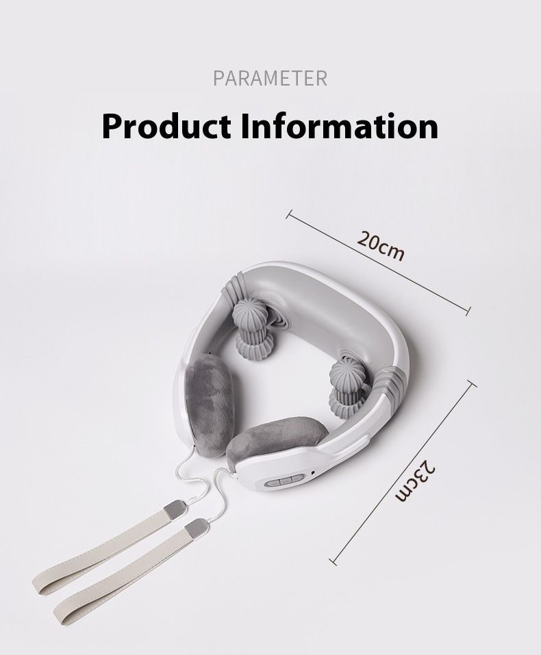 2-Node Electric Neck Massager – 5-Mode Shiatsu & Kneading Cervical Pillow With Heat, USB-Powered For Home/Office/Travel (Model H81, White)_voghion.com