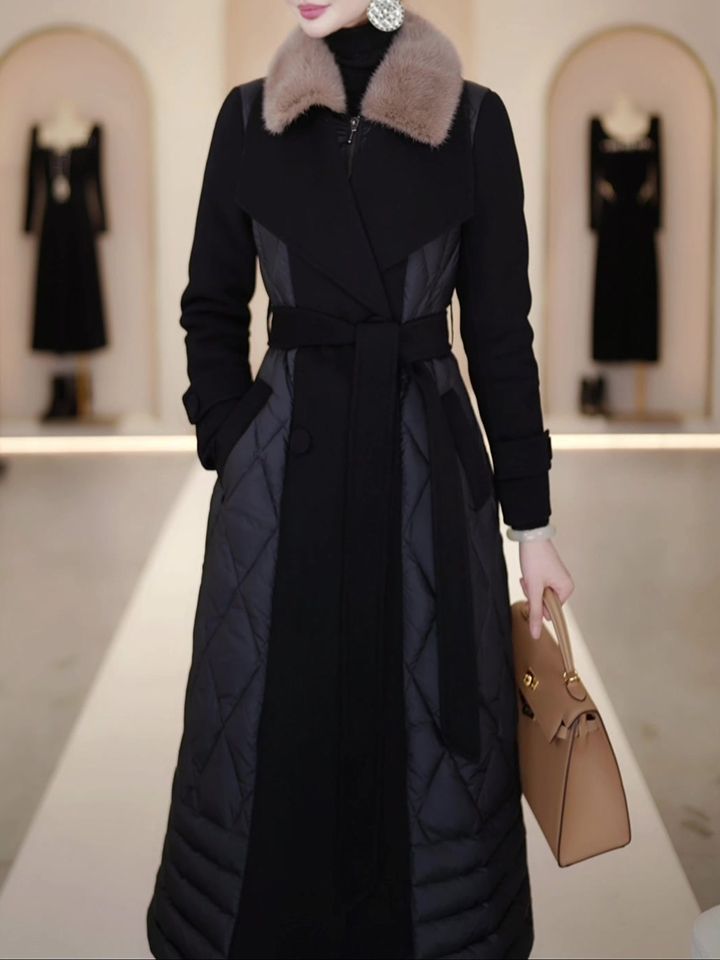 "Women's Slim-Fit Winter Down Jacket, Korean-Style Short Puffer Coat With Polo Collar, 85% High-Quality Duck Feather Fill (Black) – M To XL"_voghion.com