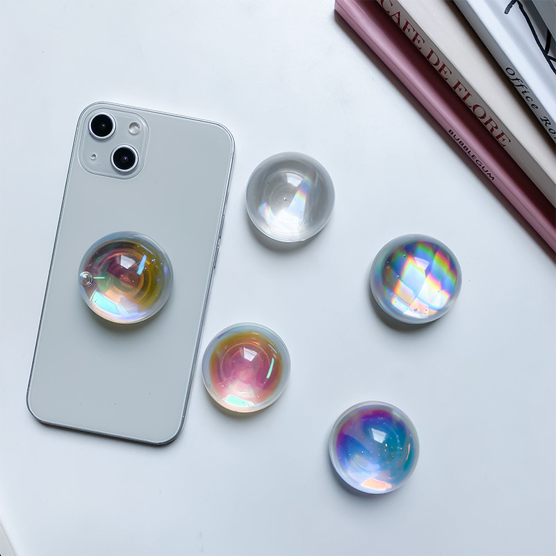 Mobile Phone Airbag Holder, Japanese Korean Colorful Ball, Laser Stick Type Retractable Desktop Air Cushion Support_voghion.com