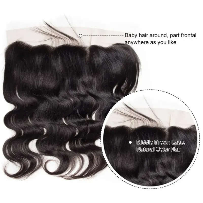 Unda de apă braziliană Păr uman Transparent dantelă frontală Kinky Curly Culoare naturală 4x4 13x4 Închidere Vanzare_voghion.com