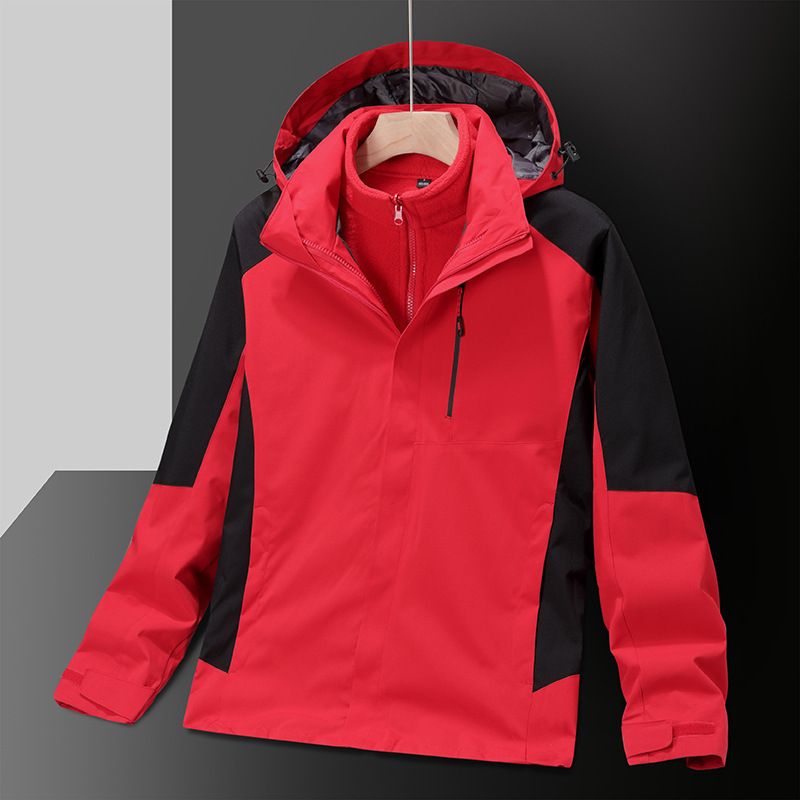 Neu Paar Drei-in-Eins 0,05 kg Stück Set Jacke Für Männer Und Frauen Abnehmbare Hooe Herbst Winter Wandern Kleidung_voghion.com