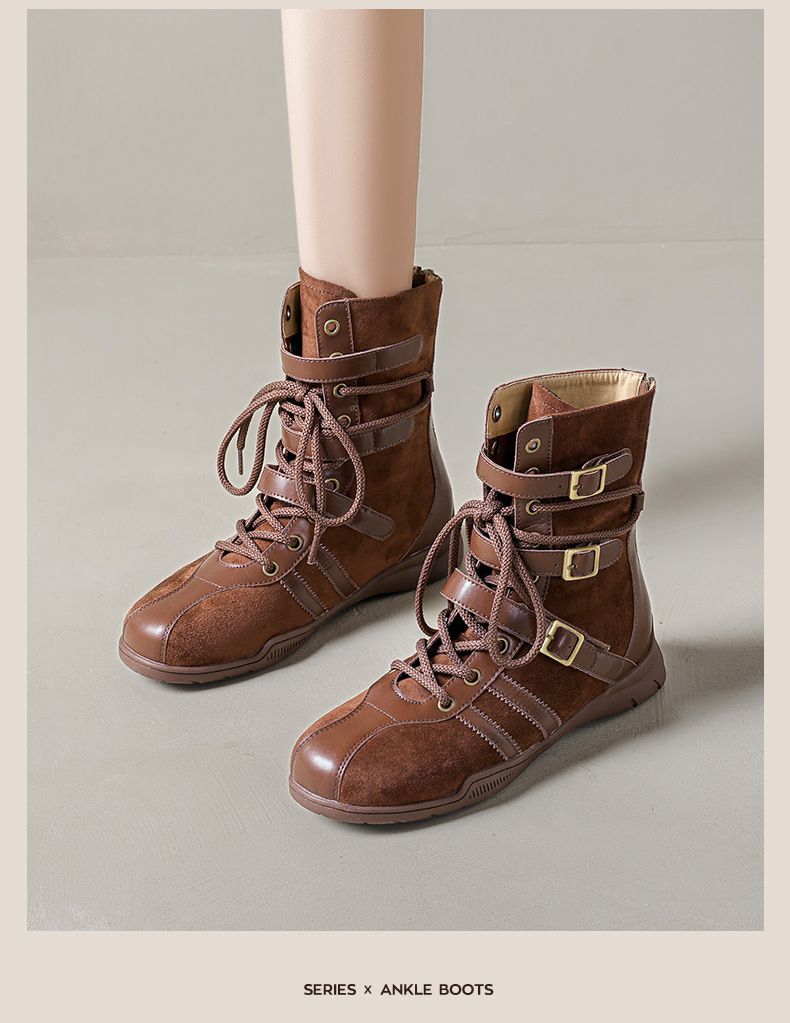 Frauen Boxstiefel Augu Shiden Boxen für Frauen 2025 Neue Herbst Winter Dicke Sohle Melard Mid-Calf Wtern Kurze Stiefel High-Top Training_voghion.com