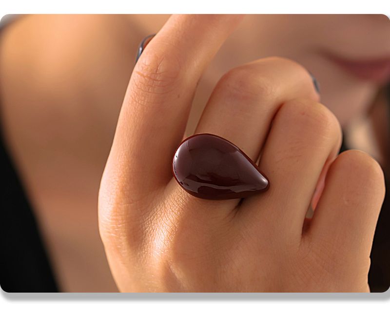 Fang Tang Personalized Design Drip Oil Drop Open Ring Female Niche Finger Tip Ring Ins Wind Hand Decoration_voghion.com