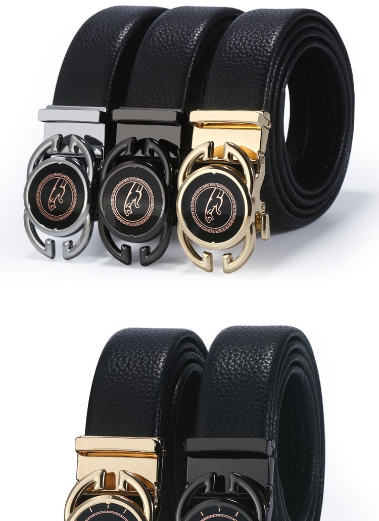 Meeste vööd Meeste nahast vöö sulamist automaatse pandlaga topelt nahast vöö Nahkne ärikingituste vöö_voghion.com