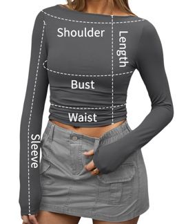 T-shirt a maniche lunghe slim fit ispirata da donna – Top girocollo con spalle scoperte in tessuto elasticizzato in seta di latte, versatile per autunno e inverno_voghion.com