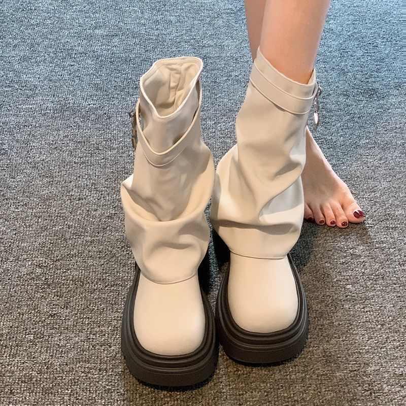 Martin Net Stivali corti da donna rossi 2025 Autunno e Inverno Nuovo_voghion.com