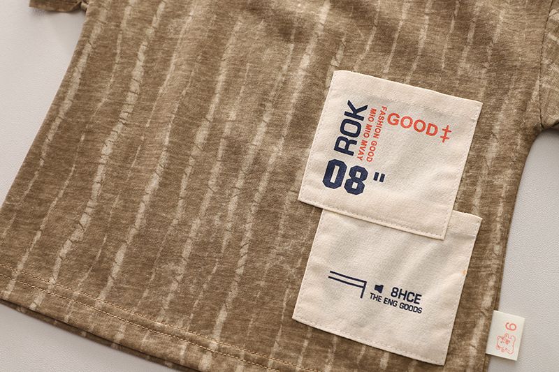 2024 Νέο Κορεάτικο Ρούχο με Διπλή Τσέπη Καλοκαιρινό Σετ Σορτς με Κοντά Μανίκια για Αγόρια και Κορίτσια_voghion.com