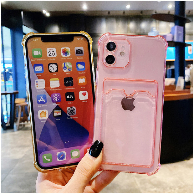 Cassa del telefono del sacchetto della carta del nastro trasparente colorata semplice per iphone 14 13 12 11 Pro Max X XR XSMAX copertura della cassa di caduta di Pevention di TPU_voghion.com