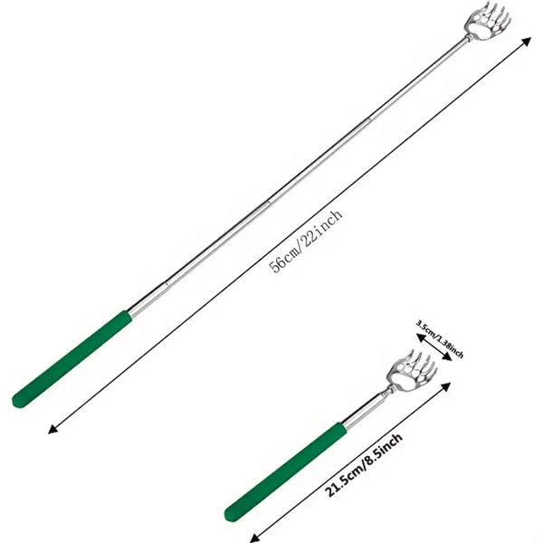 4 Pack Portable Extendable Telescopic Bear Claws Metal Back Scratchers/Hand Massager/Backslap With Rubber Handles_voghion.com
