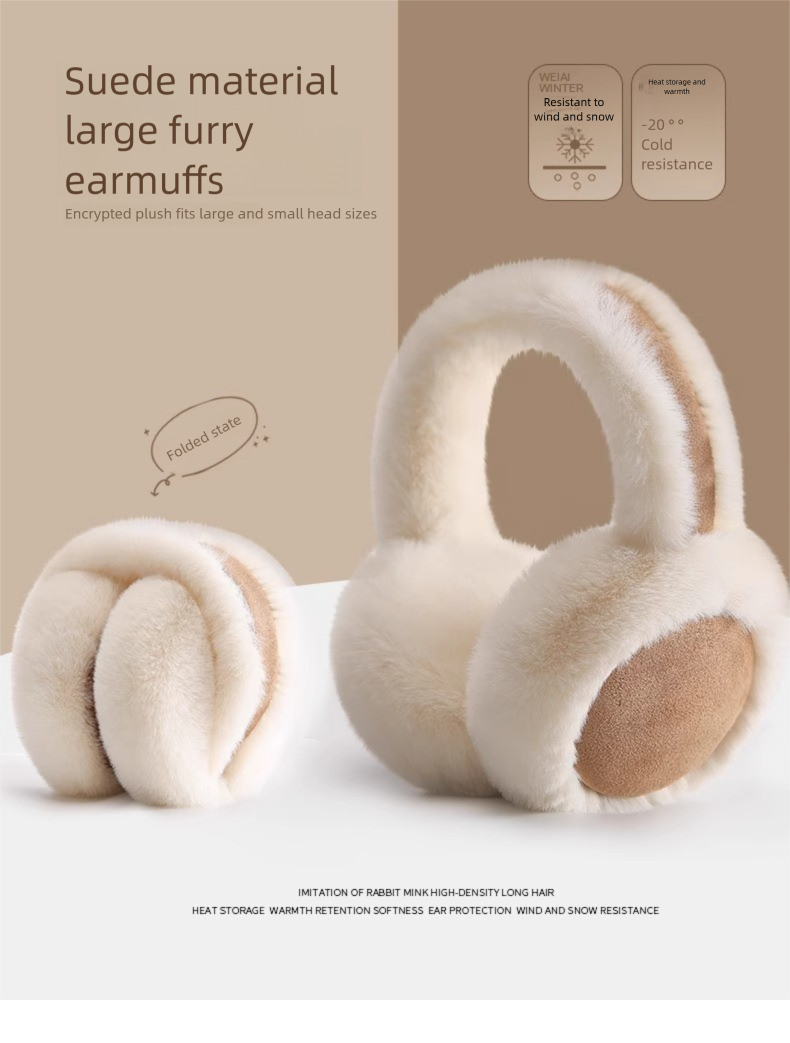Protetores de orelha de inverno felpudos e quentinhos para mulheres e homens, ideais para andar a cavalo._voghion.com