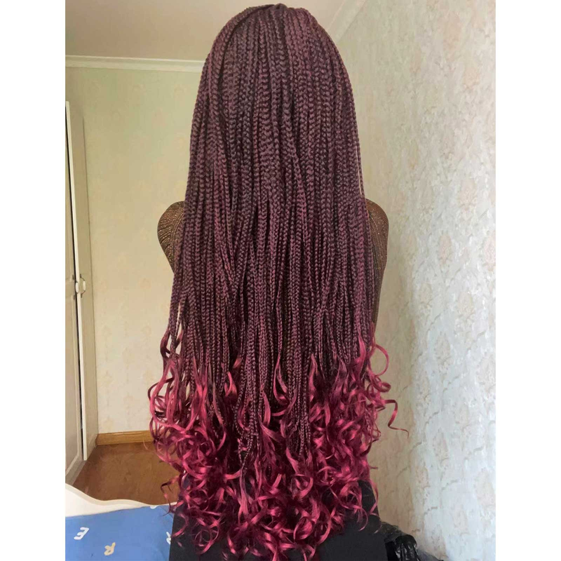 36inch long chemical fiber 9*6 lace braid headband African braid handmade braid with flowers bottom of braid for daily wear, breathable and not stuffy_voghion.com