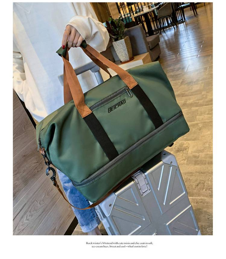 Sporttas voor dames met scheiding voor natte en droge spullen, opbergruimte voor schoenen, waterdichte reistas voor de sportschool, zwemmen, yoga en sport._voghion.com