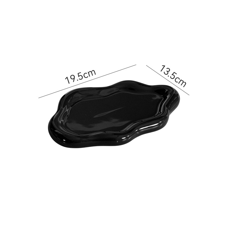 Cloud Shaped Ceramic Tray Multi Functional Jewelry Organizer Dessert Serving Plate With Elegant Matte Glaze Decorative Display Dish_voghion.com