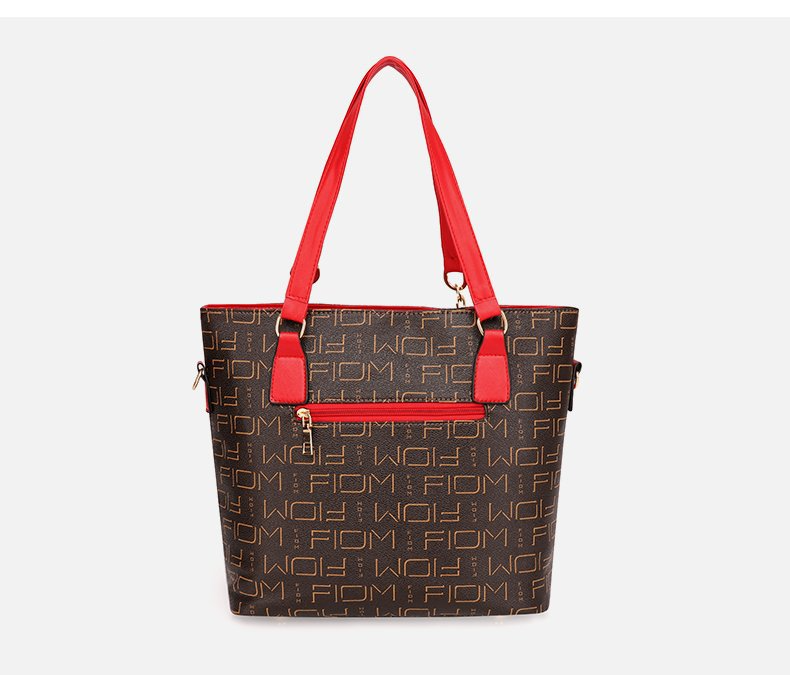 Bolsas femininas, novo estilo, moda, bolsa de mão com letras, ombro único, transversal, bolsa mãe e filho, conjunto de seis peças_voghion.com
