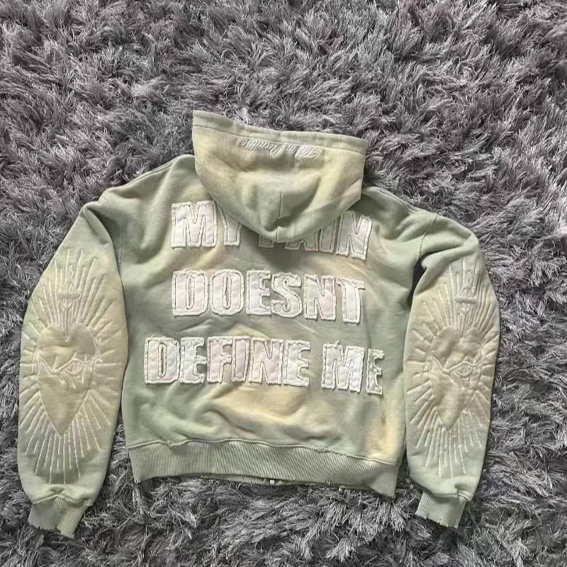 Sudadera corta con capucha estampada para hombre, sudadera con capucha y cremallera estampada para mujer, jersey corto informal, ropa de calle de moda_voghion.com