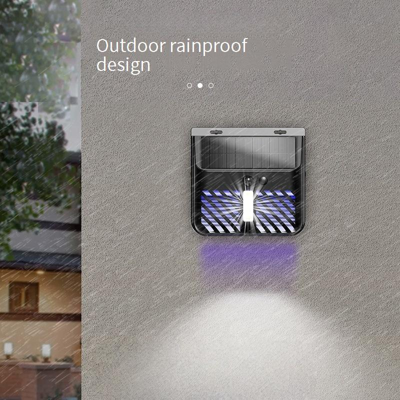 Solarbetriebene Mückenvernichterlampe mit Bewegungssensor, wasserdichter Insektenvernichter für den Außenbereich für Garten, Terrasse und Bauernhof_voghion.com