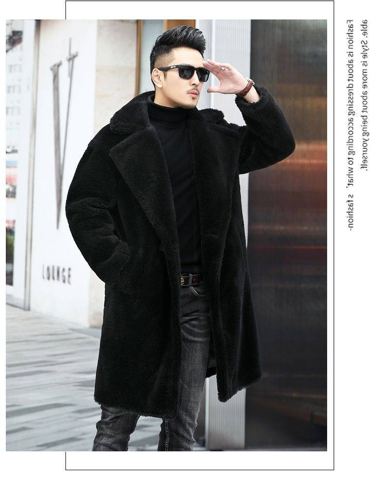 Cappotto invernale da uomo in pelle di montone, lungo, in lana di alpaca, con pelliccia, vestibilità comoda, doppiopetto e revers a lancia_voghion.com
