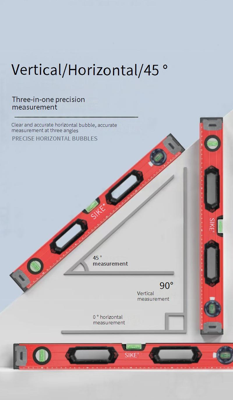 Nivel magnético profesional de aluminio: regla de medición de alta precisión de 300 mm y 600 mm para una alineación horizontal y vertical perfecta._voghion.com