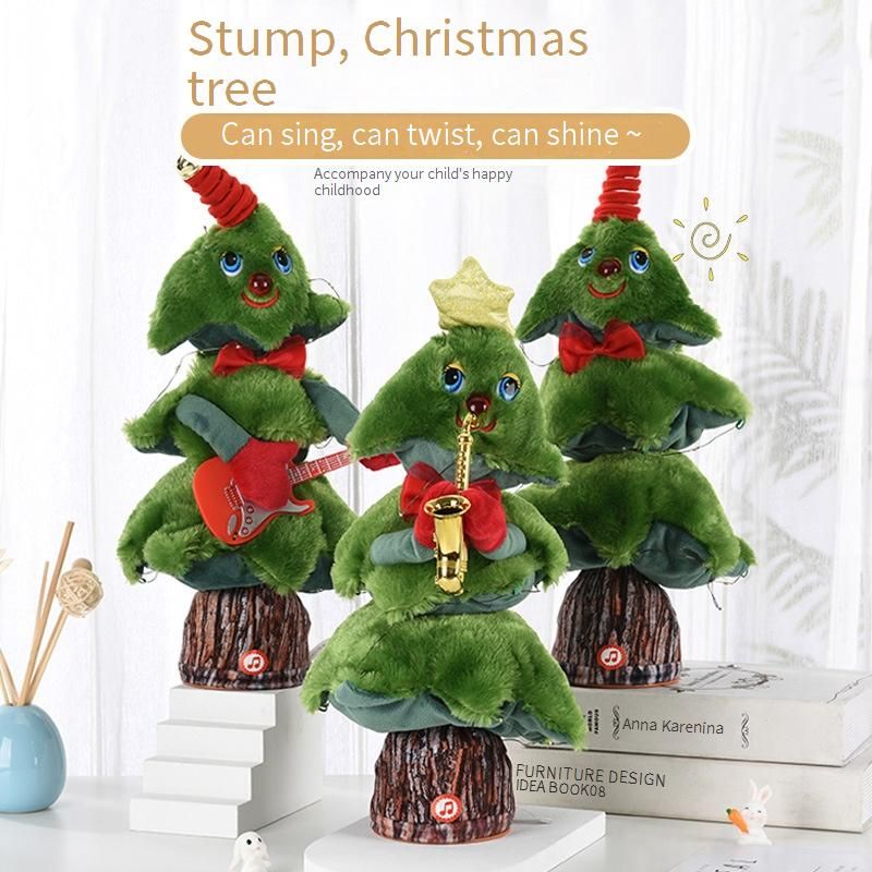 Müzikli, Danslı ve LED Işıklı Peluş Elektrikli Noel Ağacı - Çocuklar İçin Şenlikli Tatil Dekoru ve Hediyesi_voghion.com