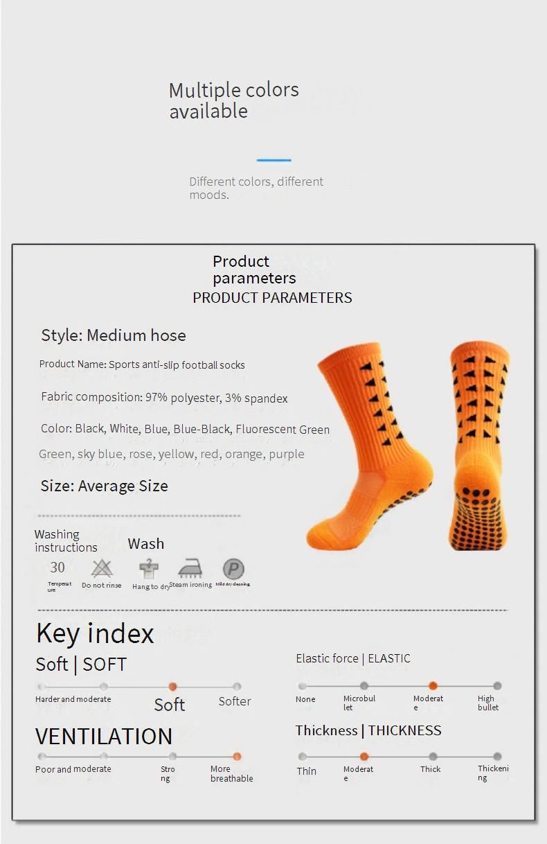 Breathable Anti-Slip Football Socks With Grip Dots – Moisture-Wicking, Durable & Cushioned For Running, Sports & Active Lifestyles_voghion.com
