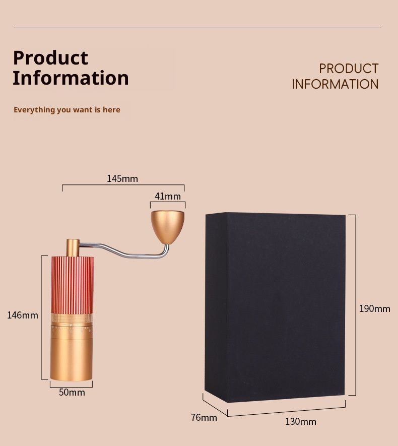 Hochwertige manuelle Kaffeemühle mit verstellbarem CNC-Mahlwerk – konisches Edelstahlmahlwerk für Espresso, French Press und Filterkaffee_voghion.com