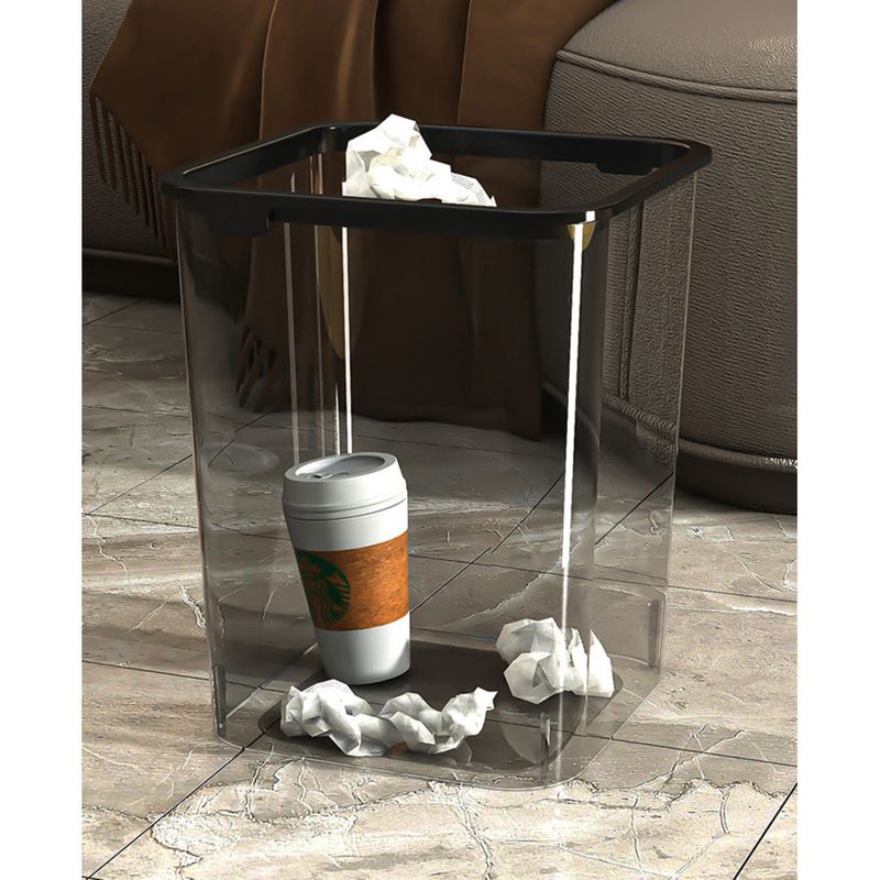 Grande cestino quadrato in plastica per soggiorno, cucina, camera da letto, bagno, dormitorio, stile moderno, trasparente, leggero, lusso_voghion.com