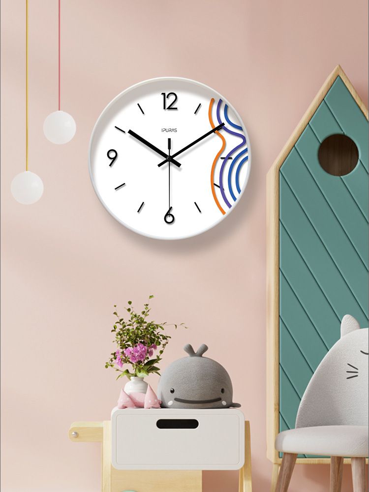 Yipula 7032 Living Room Simple Modern Nordic Round Silent Fashion Creative Wall Clock_voghion.com
