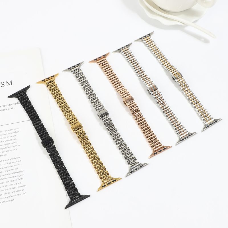 Voor AppleWatch 9, 8, 7, 6, 5 Ultra2 Seven Bead roestvrijstalen slanke dameshorlogeband_voghion.com