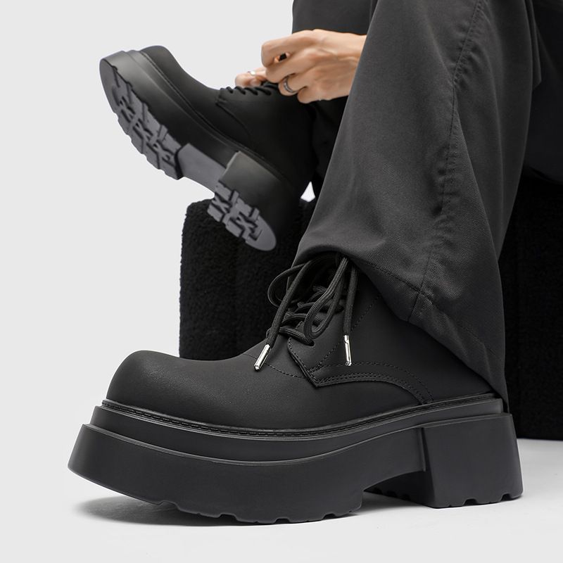 Kurze Martin-Stiefel mit dicker Sohle Trendy Retro Kurze Stiefel für Herren_voghion.com