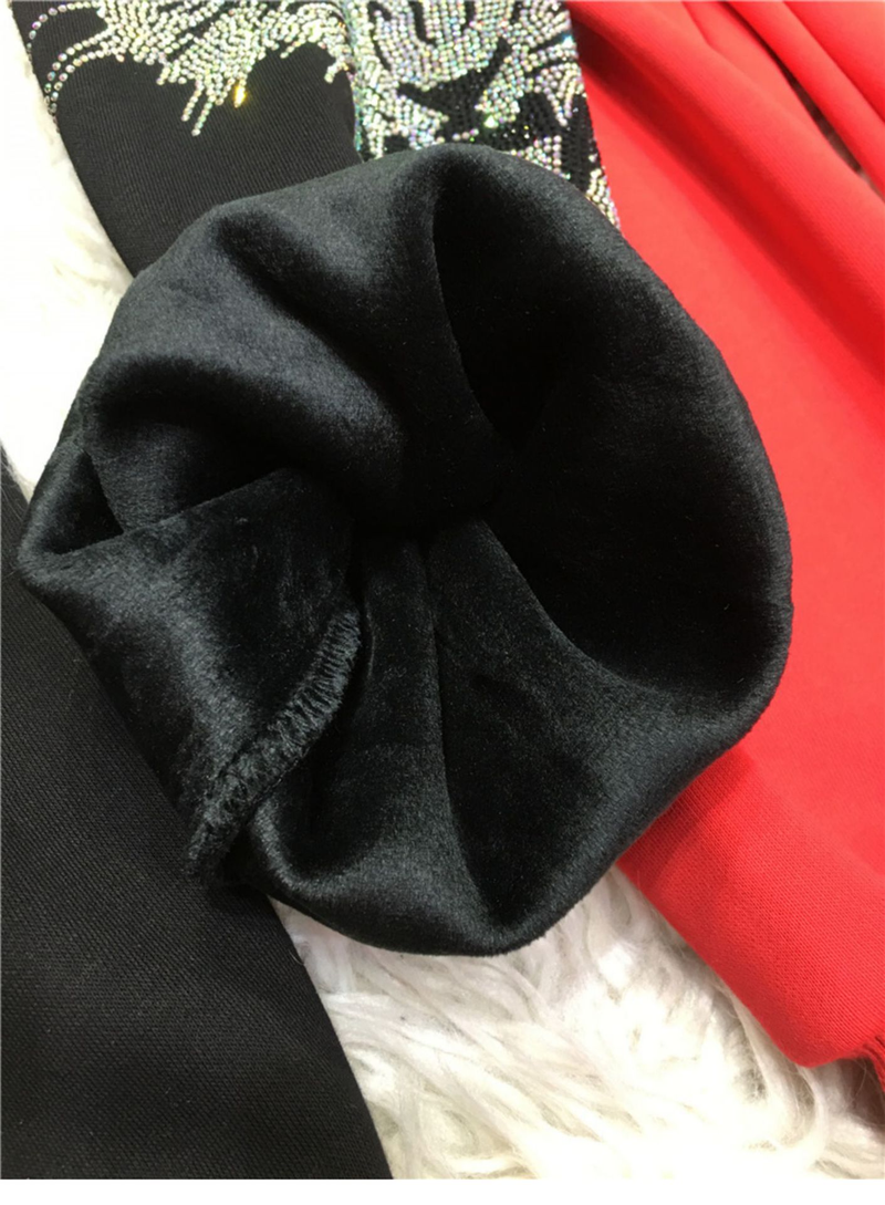 Pantalon de survêtement épais en velours pour femmes, très grande taille, avec tête de tigre en diamant, pantalon de sport décontracté_voghion.com