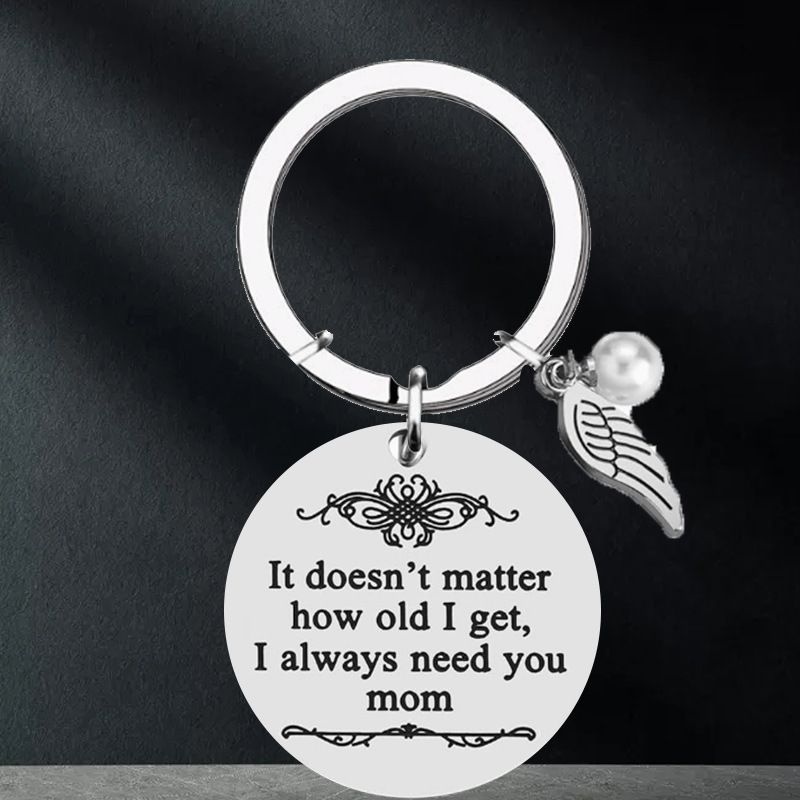 Portachiavi per la festa della mamma, portachiavi in acciaio inossidabile per il Ringraziamento, ho sempre bisogno di te, mamma_voghion.com