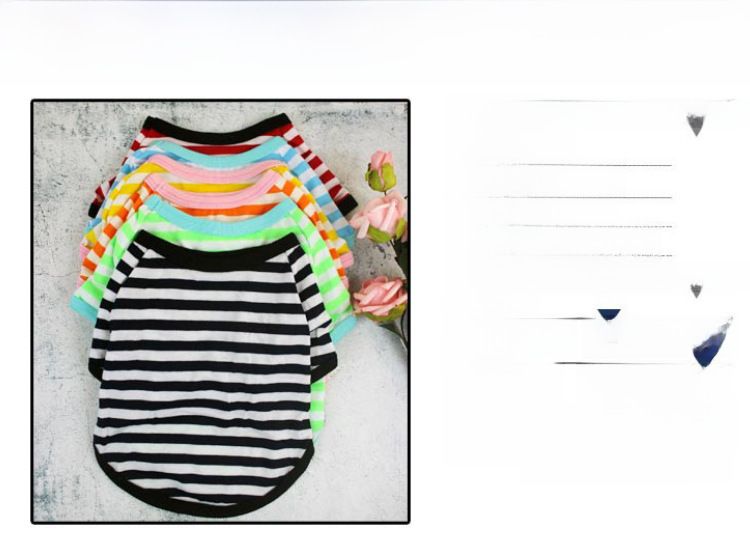 Nuovi vestiti estivi per cani, abbigliamento per animali domestici, maglietta a righe con scollo rotondo, taglia media e piccola, Bomei Teddy, primavera ed estate, sottile_voghion.com