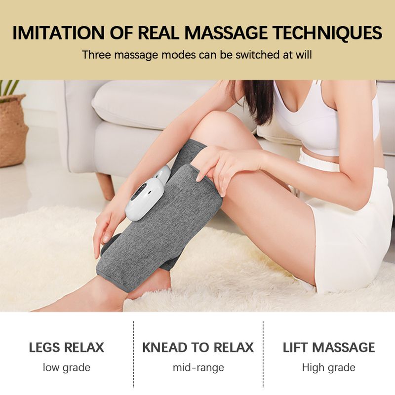 Masaj electric inteligent wireless pentru picioare, 3 moduri, presiune aer compresie masaj, braț gambei, durere musculară, dispozitiv de masaj pentru ameliorarea durerii_voghion.com