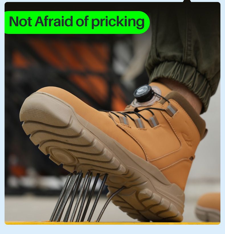 New Fashion 2024 Waterproof Security Work Safety Protective Leather Boots Anti-smash Anti-puncture Industrial Shoes_voghion.com
