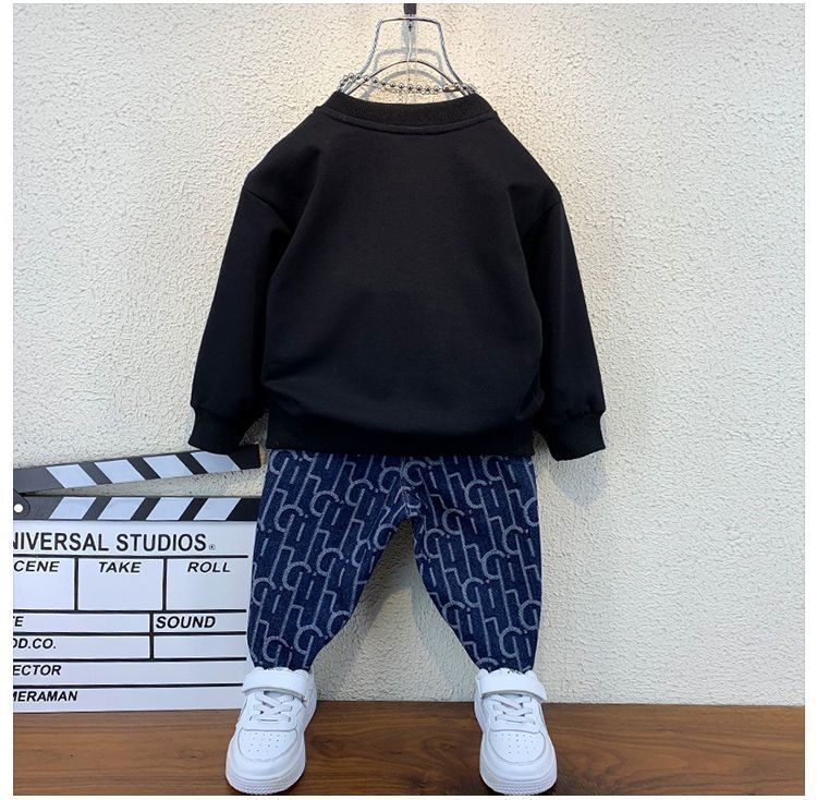 Abbigliamento primaverile e autunnale per bambini, pantaloni casual con cappuccio a maniche lunghe per bambini di età media e giovane, stile western_voghion.com