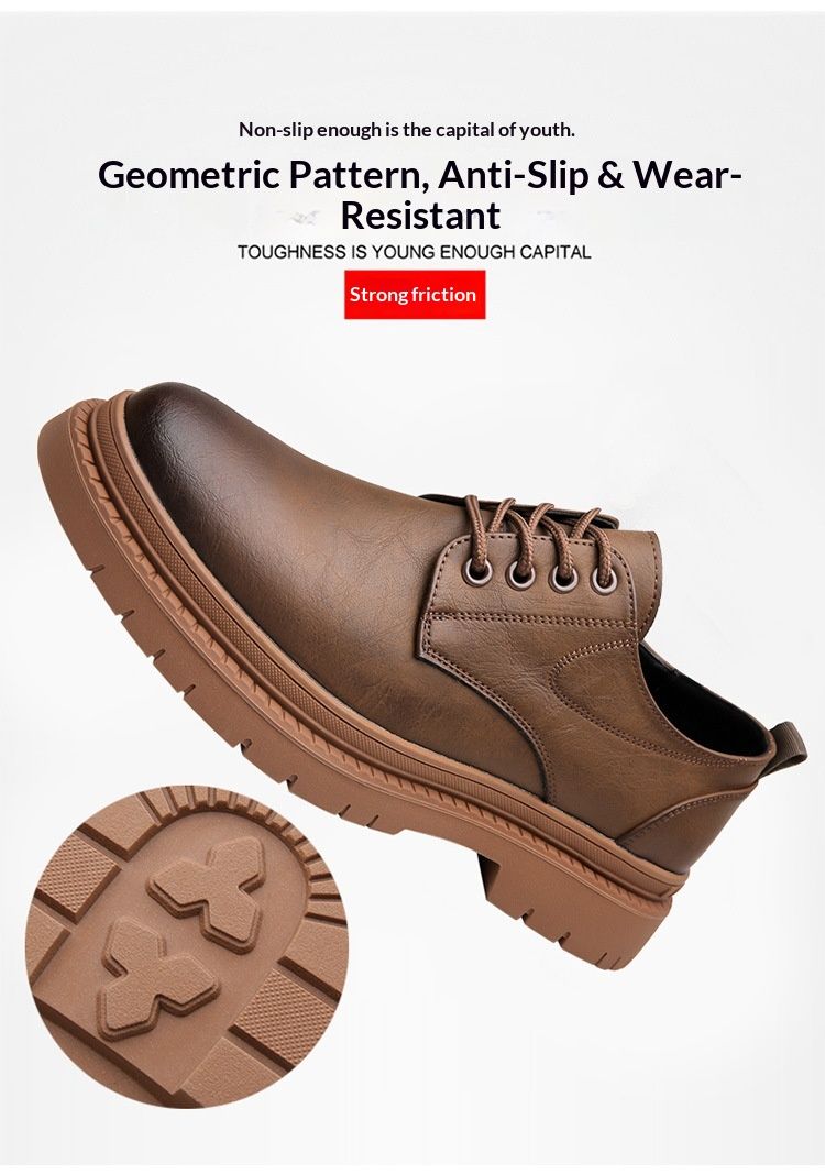 Glide Leather Frühling/Sommer Britische Derby-Schuhe mit dicker Sohle, lässige Herren-Martin-Stiefel, formelle Schuhe für Hochzeiten und Arbeit, niedrige Schafthöhe_voghion.com