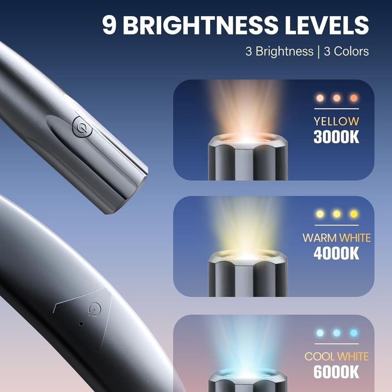 LED hanging illumination night neck reading eye protection desk lamp three color dimming_voghion.com